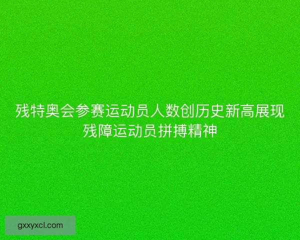 残特奥会参赛运动员人数创历史新高展现残障运动员拼搏精神